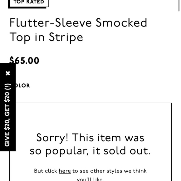 Madewell Flutter-Sleeve Smocked Top in Stripe XS - Picture 9 of 11